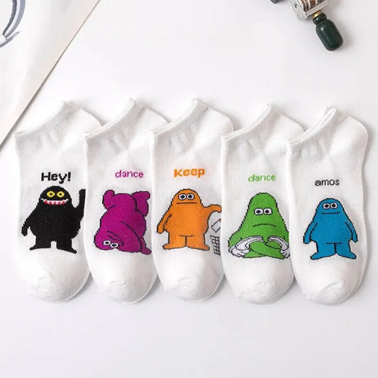 5 Pairs Cartoon Pattern Socks