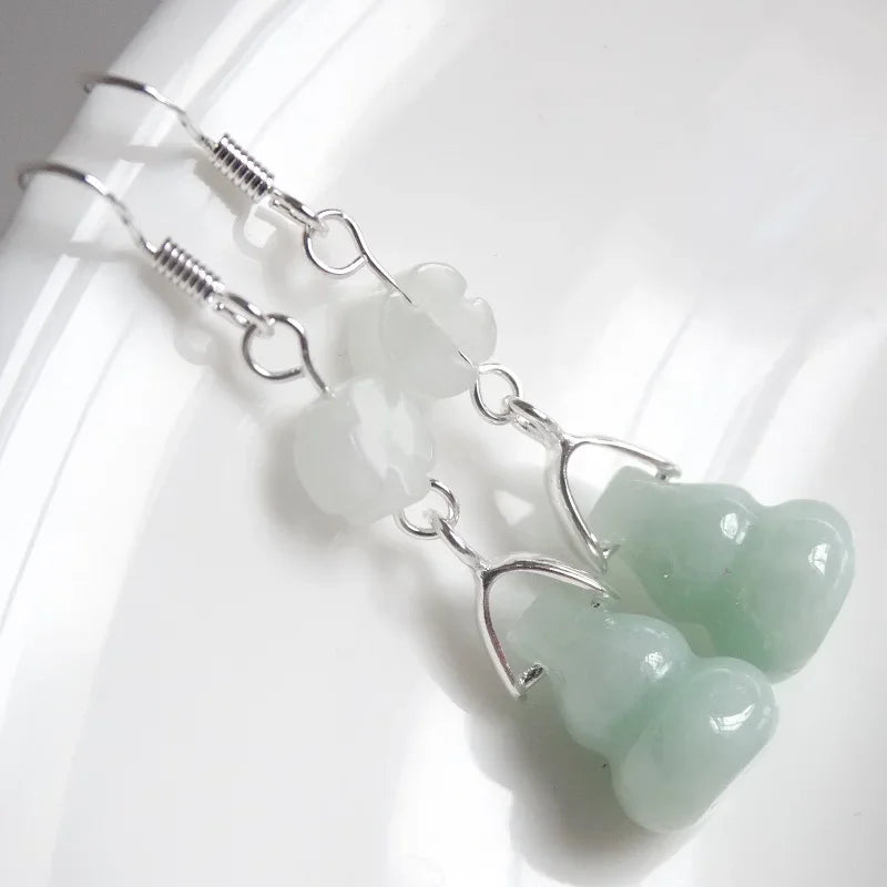 925 Silver Natural Emerald Earrings